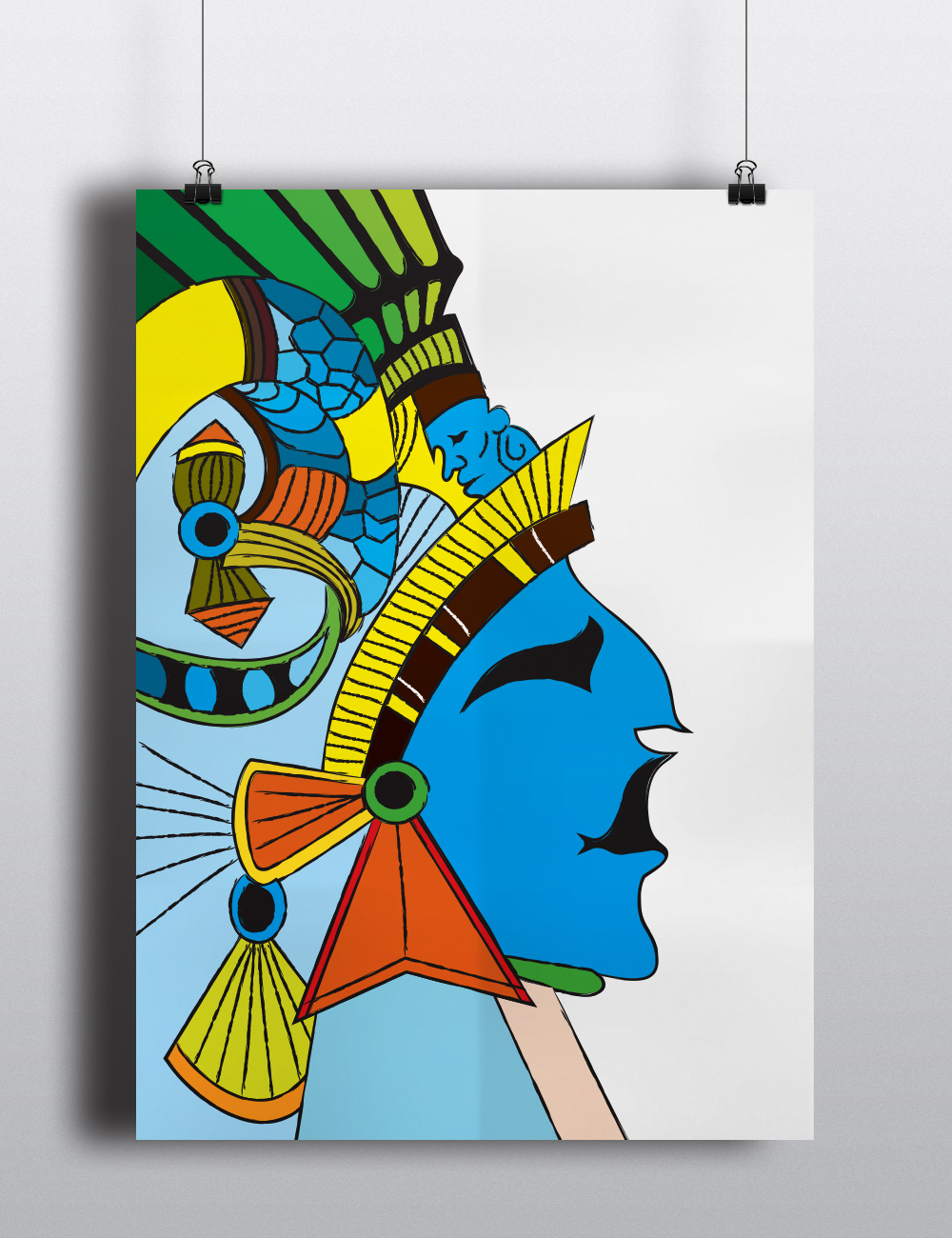 Mayan Face Vector illustration Free Download